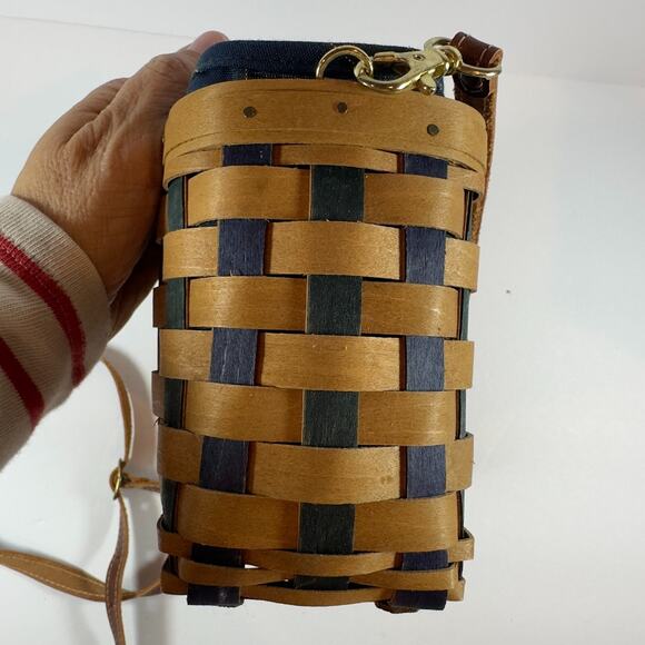 Longaberger Basket/Purse Charter Member 2009 Plastic Liner, and Strap Blue Green - Picture 7 of 11